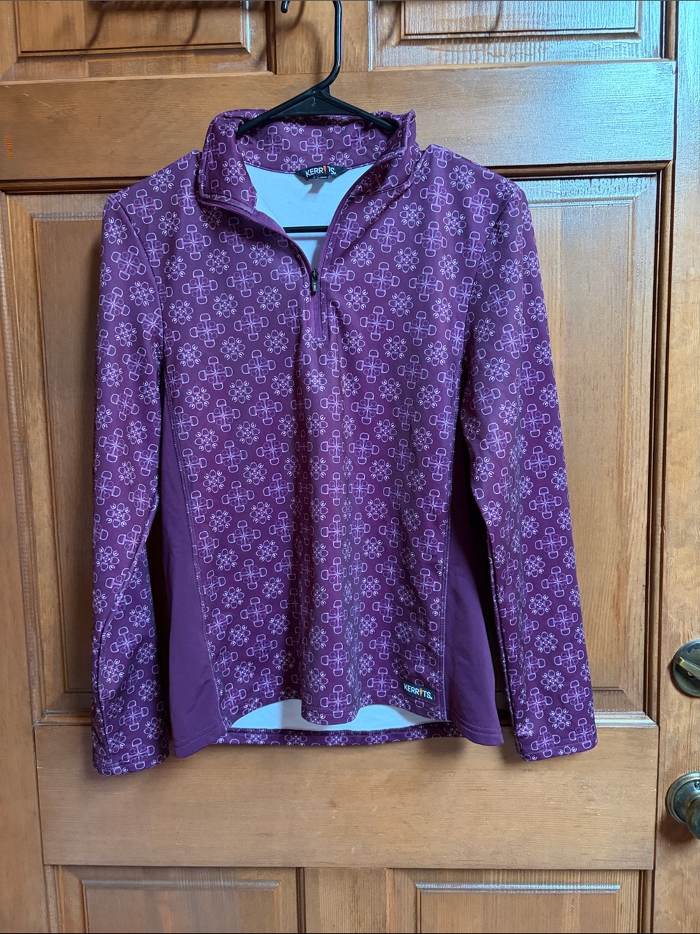 Kerrits Equibreeze Plum Patterned Top Size XL